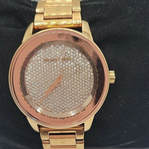 Michael Kors MK6210 Women's Stainless Steel Analog Crystal Pave Dial Watch BC887 - Picture 1 of 10
